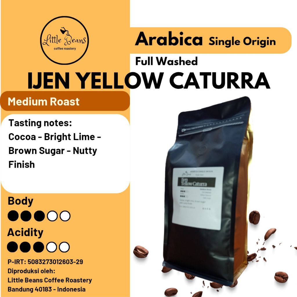 

Kopi arabica Ijen Yellow Caturra sweet lime medium roast 800gr/400gr/200gr biji/bubuk