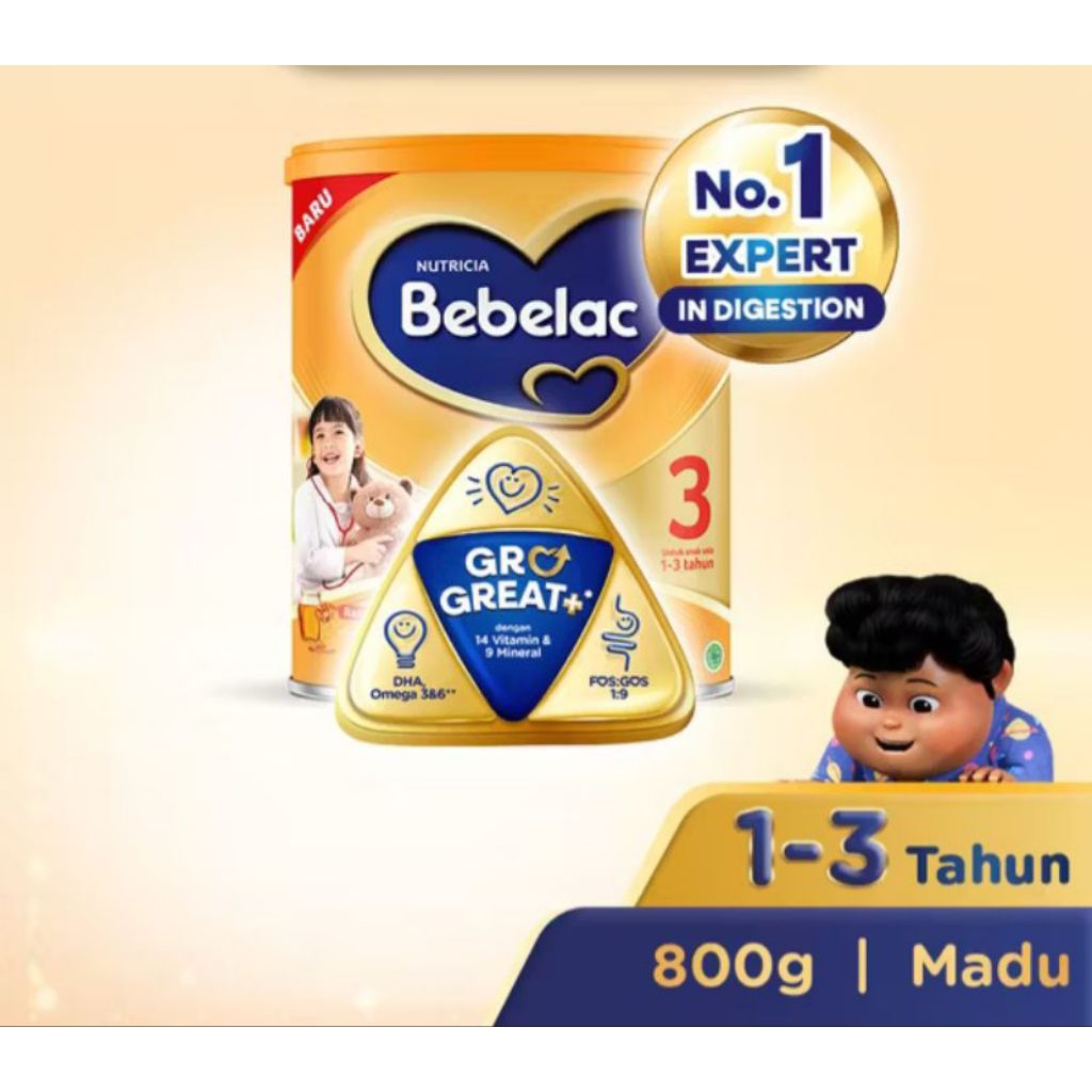 Bebelac 3 / Bebelac 1+ Madu ,Vanila 800gr (susu pertumbuhan anak usia 1-3 tahun)