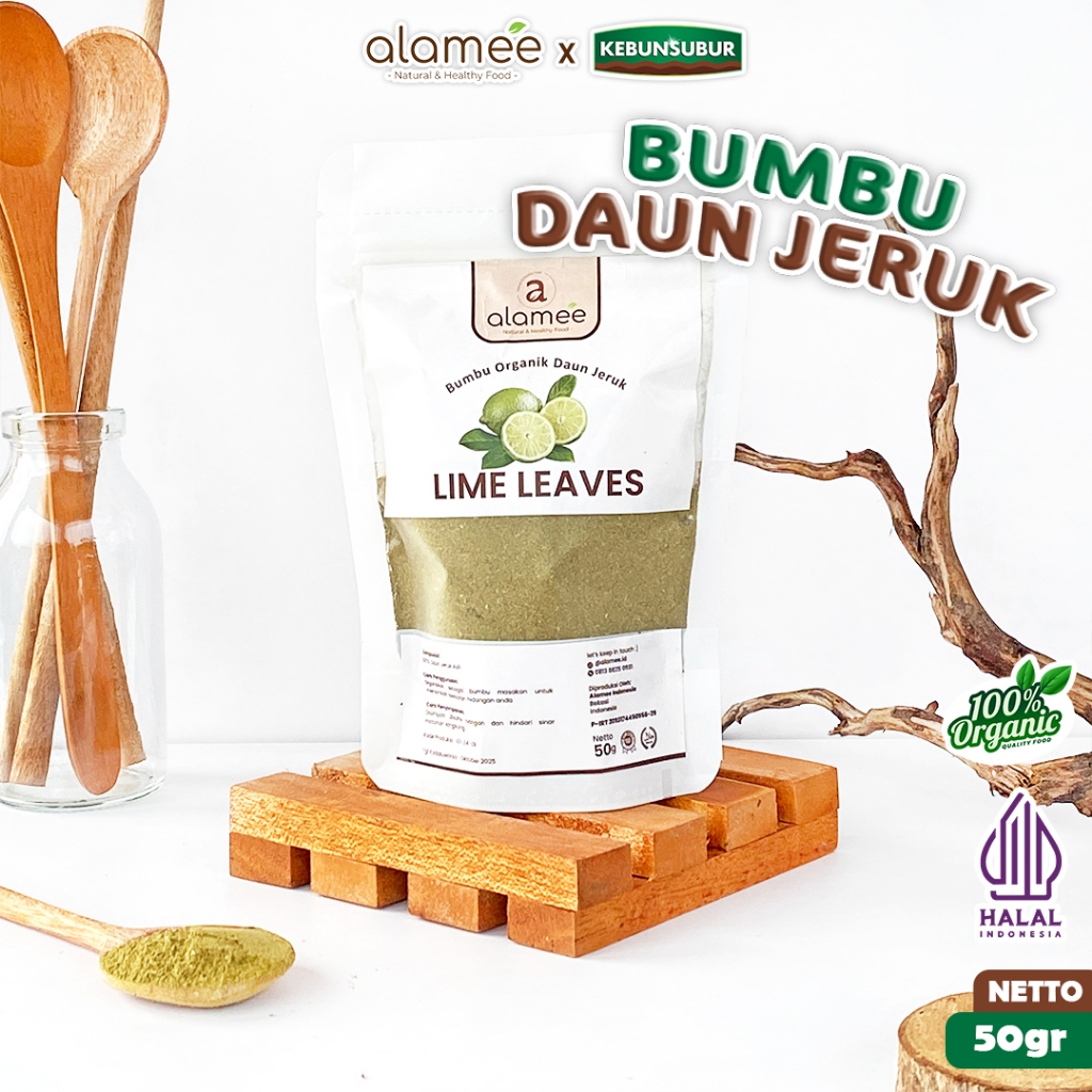 

ALAMEE Bubuk Daun Jeruk Lime Powder Bumbu Dapur Instan Organik Murni Asli Seasoning 50 Gram