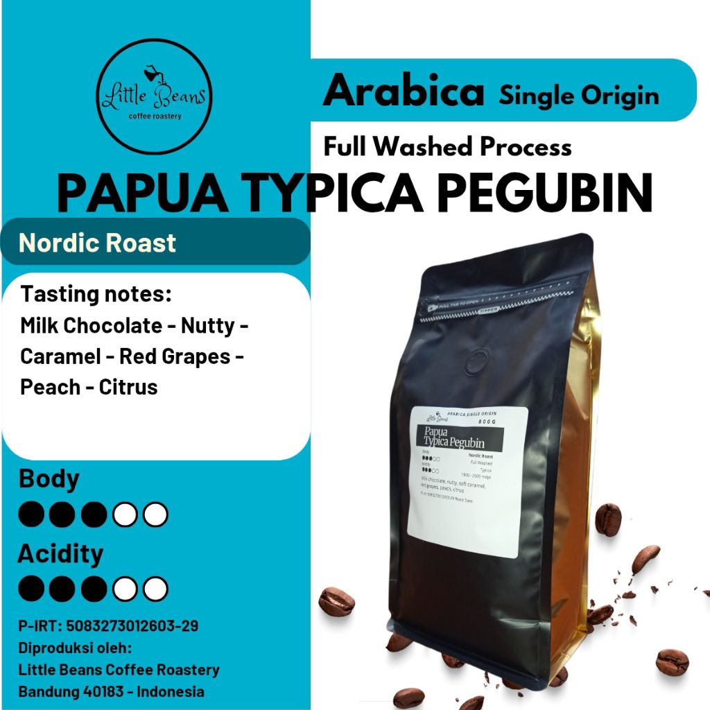 

Kopi Arabica/Arabika Papua Pegunungan Bintang 400gr/200gr/100gr Biji/Bubuk untuk filter, americano