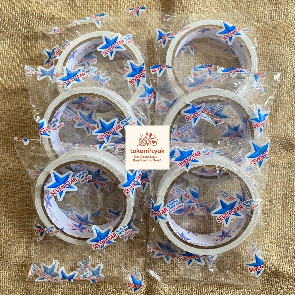 

Double Tape 24mm x 7m | Isolasi dua sisi 1 inch | Putih | Solasi Bolak Balik