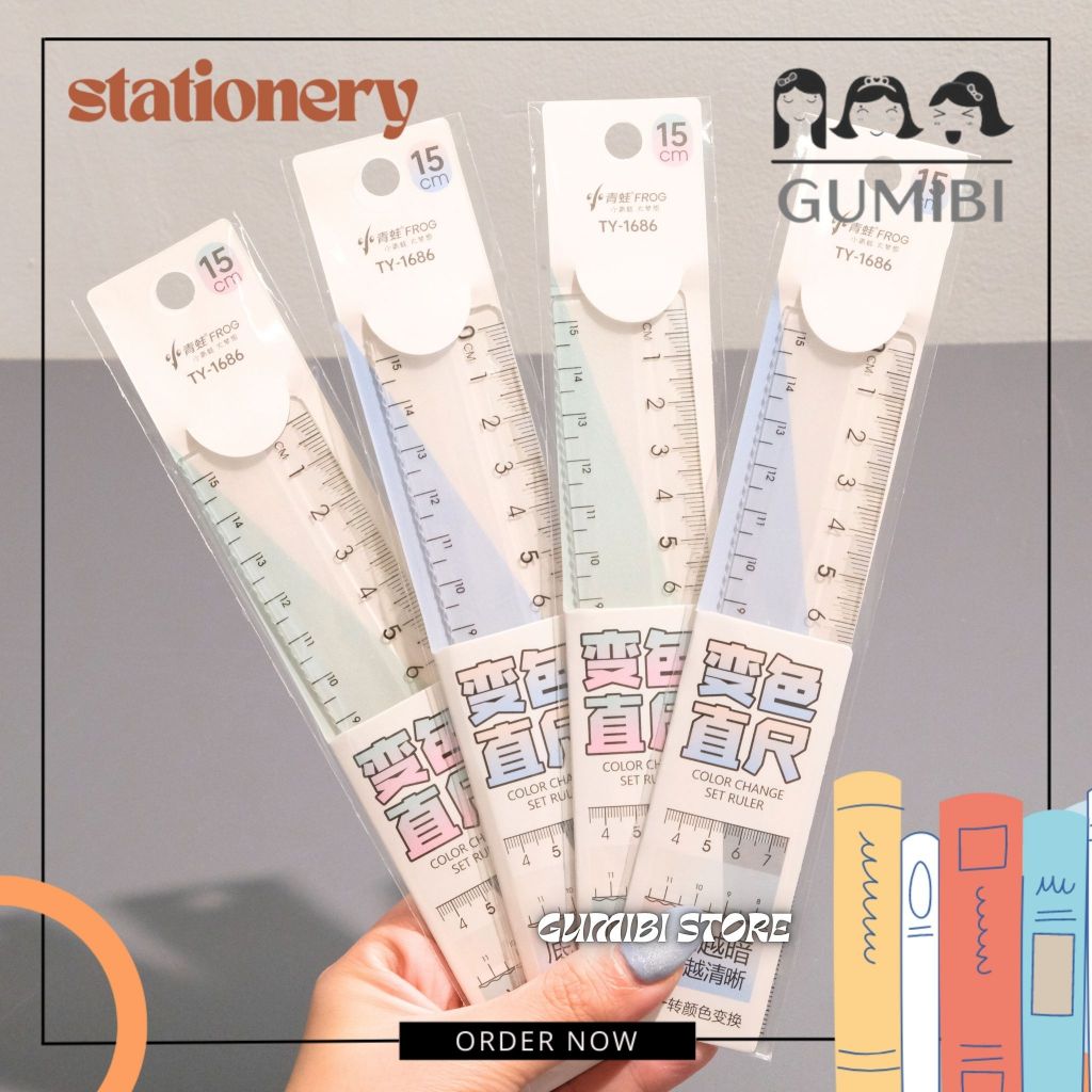 

PENGGARIS 15CM COLOR CHANGING PENGGARIS BISA BERUBAH WARNA PANJANG 15CM PENGGARIS BENING TRANSPARAN PREMIUM TERMURAH GUMIBI STORE