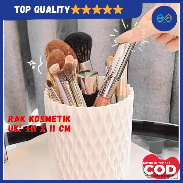 MD RAK KOSMETIK PUTAR 360 DERAJAT TAHAN AIR KOTAK PENYIMPANAN BRUSH MAKEUP RAK KOSMETIK PUTAR JUMBO