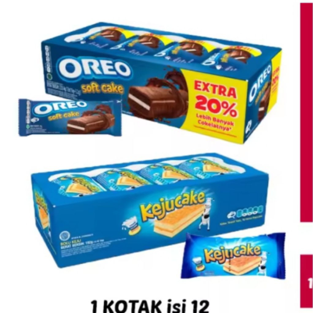 

Oreo bolu softcake dan keju cake 12 pcs dalam 1 box