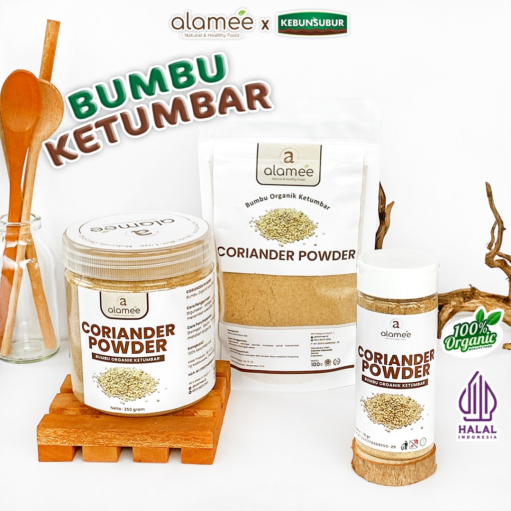 

ALAMEE Ketumbar Bubuk Organik Bumbu Dapur Instan Coriander Powder Murni Asli Seasoning kebunsubur