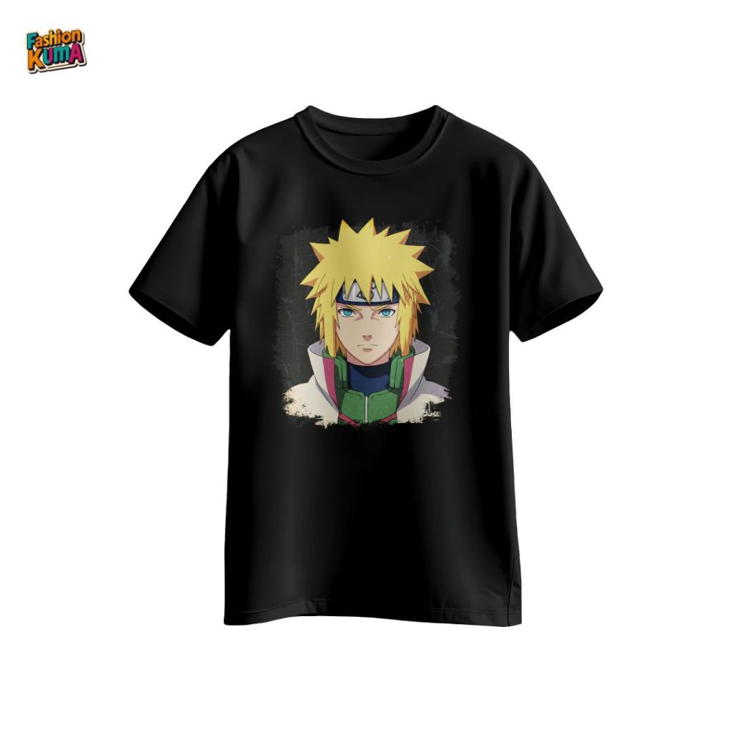 Fashion Kuma - Kaos Distro Pria Lengan Pendek Minato Namikaze Bahan Premium Cotton Combed 30s
