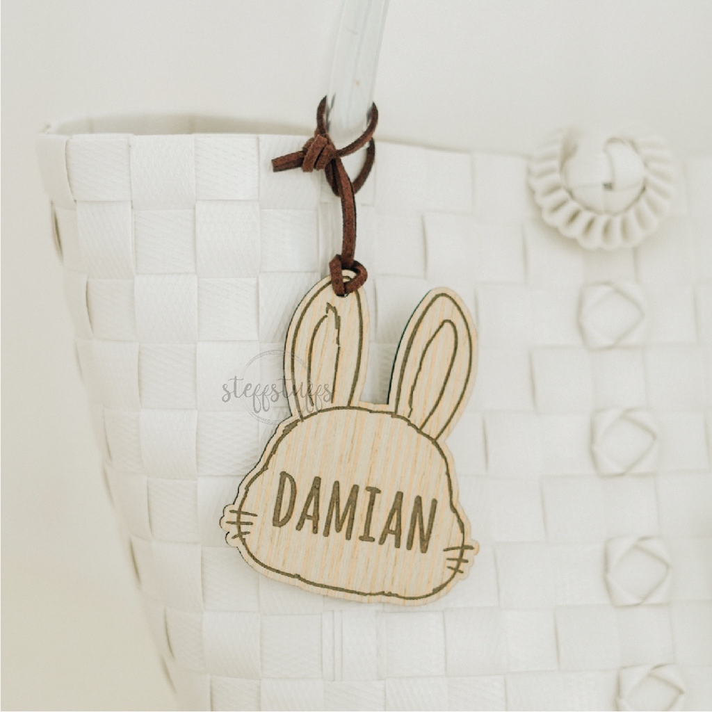 

RABBIT ANIMAL NAME TAG | Gantungan Tas Dekorasi Hampers Nama Anak Souvenir Safari Anjing Kucing Singa Dog Cat Lion Kelinci Lucu Kayu Wooden Tag Kunci