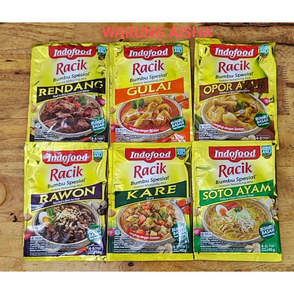 

Bumbu Masak Indofood Racik Spesial Rendang Rawon Gulai Opor Ayam Kare Soto Ayam 45 gr