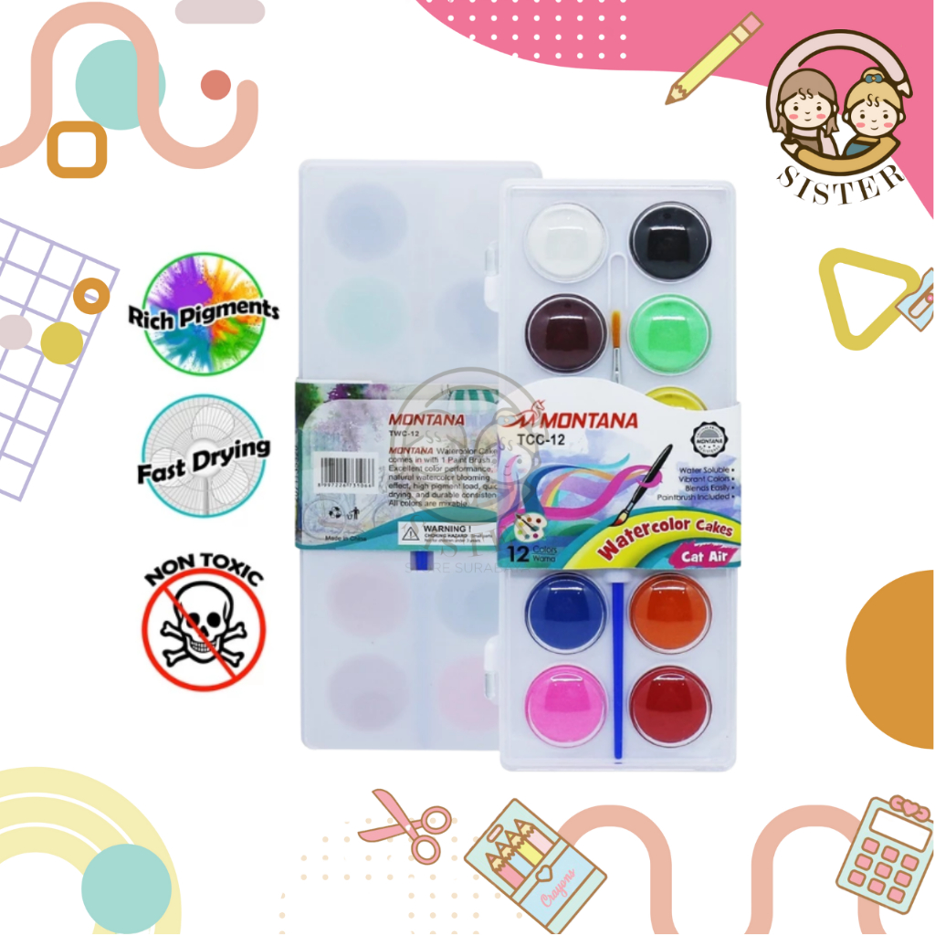 

Cat Air Set Melukis / Watercolor Cake / Cat Air Padat Montana