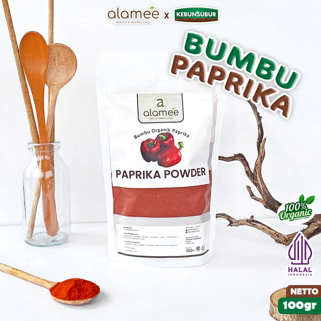 

ALAMEE Paprika Bubuk Merah Powder Ground Bumbu Dapur Instan Organik Murni Asli Seasoning 100 Gram