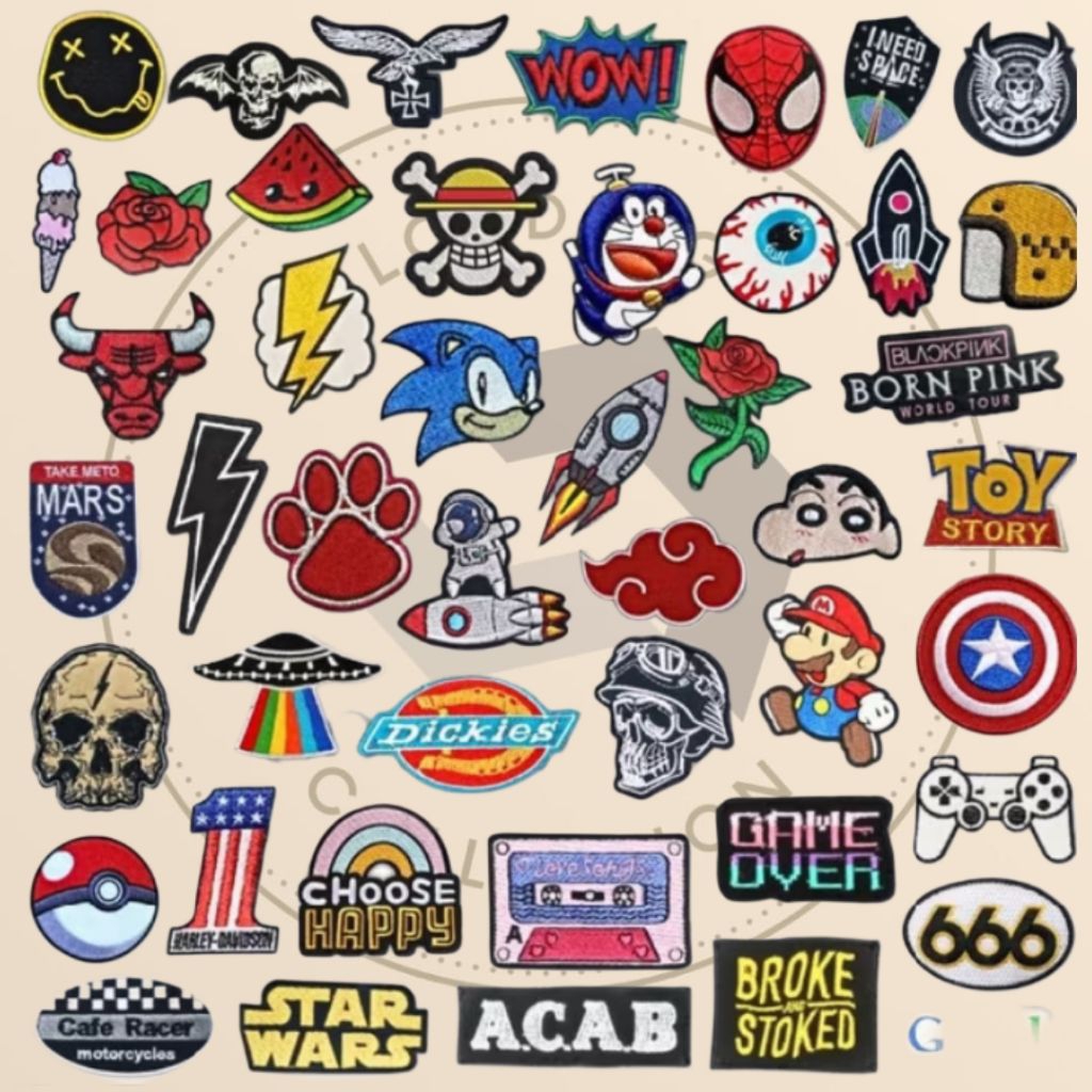 Patch Bordir Emblem karakter Aksesoris Emblem Bordir