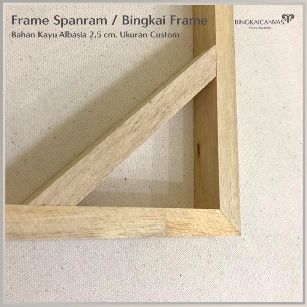 

Spanram Frame Kayu Kanvas Berbagai Ukuran dengan Bingkai Kayu