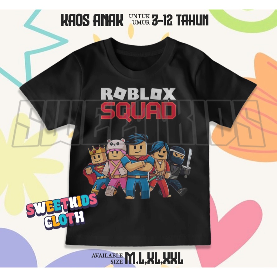 Kaos Anak Roblox Squad Characters / Atasan Baju Anak Roblox Squad Usia 3-12 Tahun