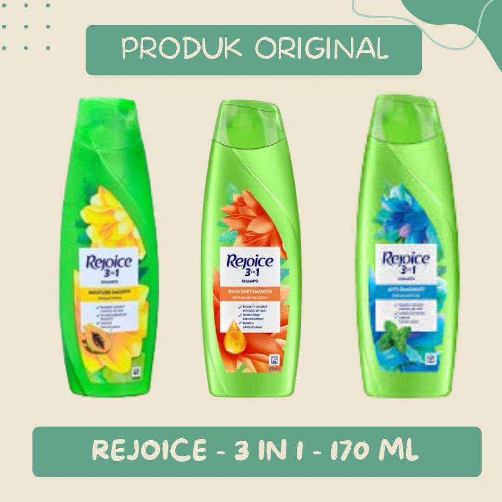 Sampo Rejoice 3 In 1 - Anti Dandruff - Moisture - Rich - 170 ML