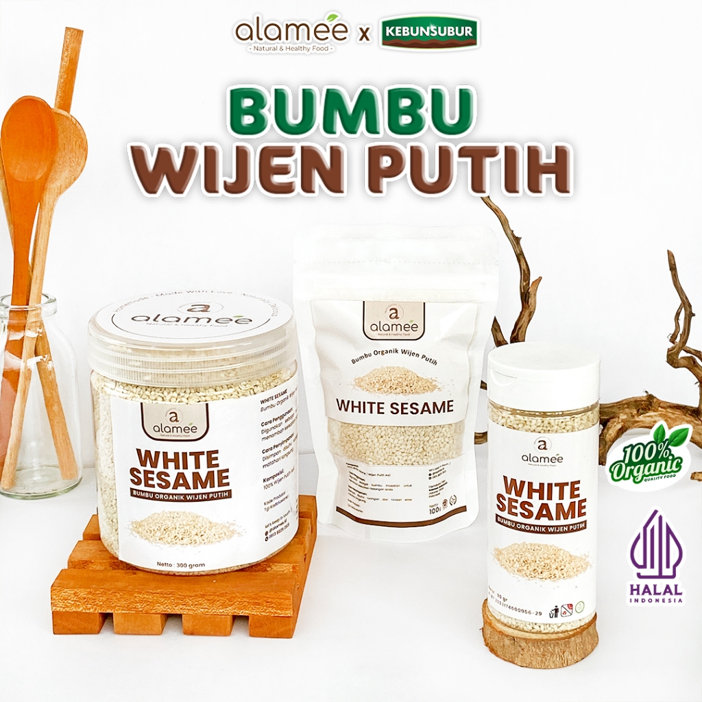 

ALAMEE Wijen Putih White Sesame Seed Bumbu Dapur Organik Masak kebunsubur Kebunsubur