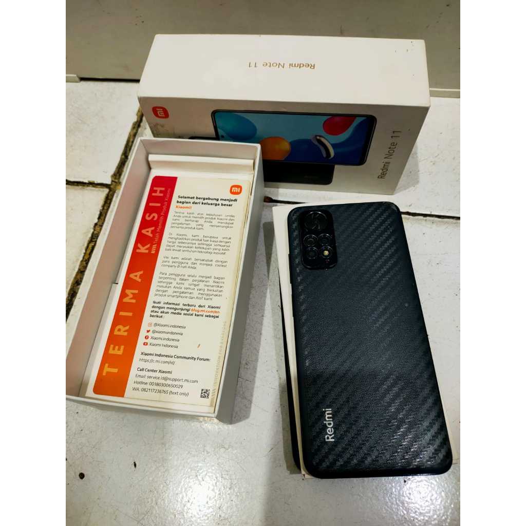 Redmi Note 11 6/128 GB Second Fullset Minus Layar Shadow,AMAN