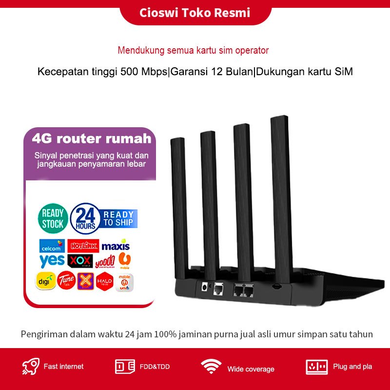 Cioswi WiFi 500 Mbps 4G WiFi Modem 4G Kartu SIM | WIFI Router | All Operator