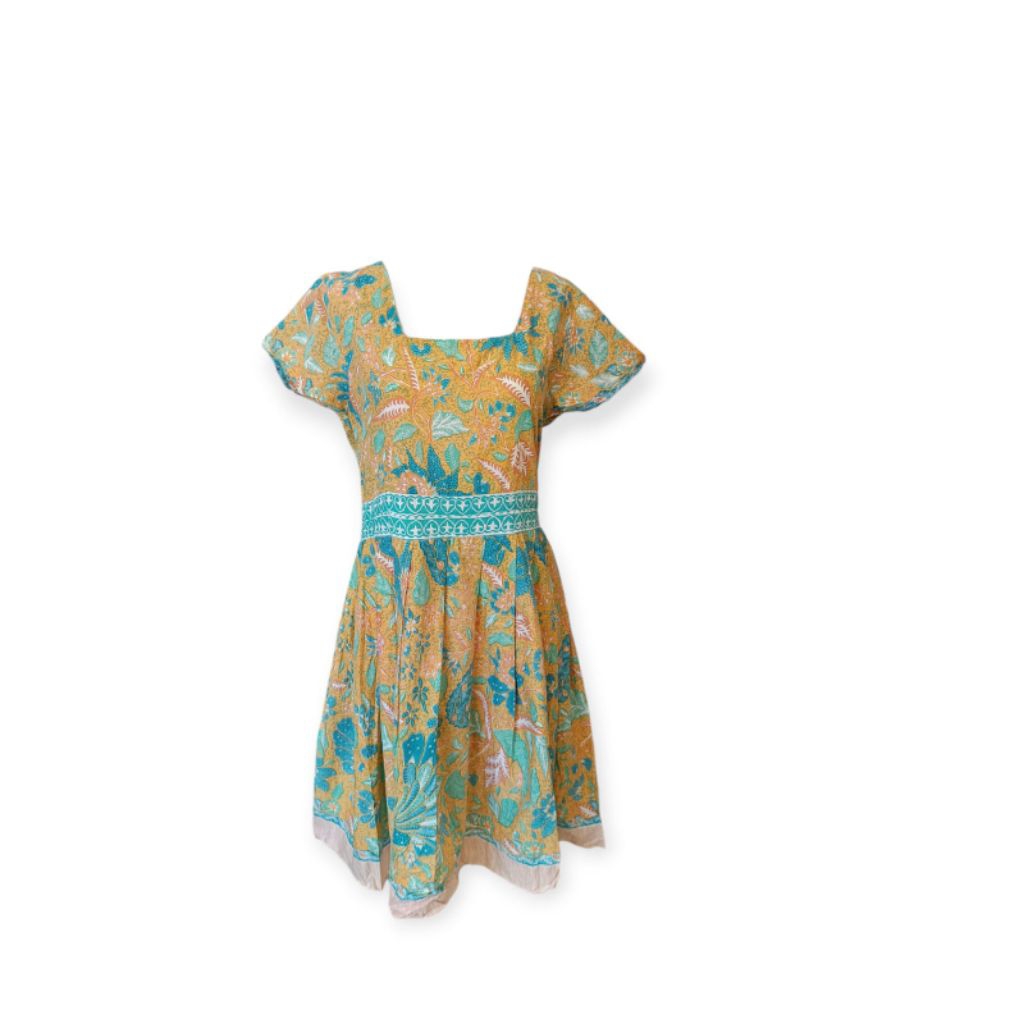 Oerip Batik Yellow & Green Mini Dress
