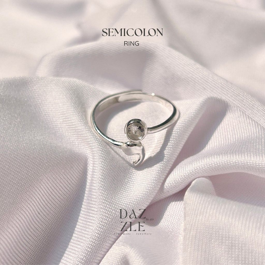 Semicolon Ring Cincin Semicolon Anti Karat Dazzlenco