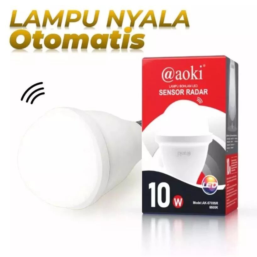 AOKI Lampu Bohlam Sensor Gerak Lampu Bohlam Sensor Cahaya Lampu Bohlam Sensor Suara Hemat Energi