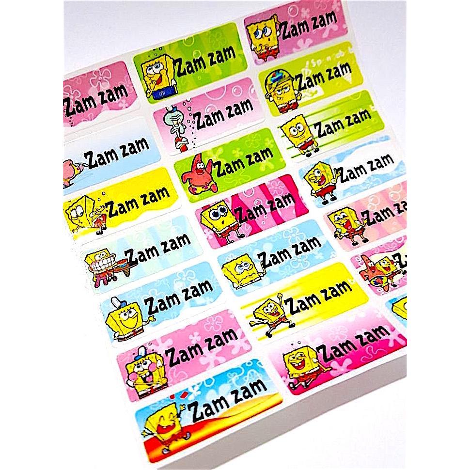 

Label Nama Anti Air Sticker Waterproof SpongeBob