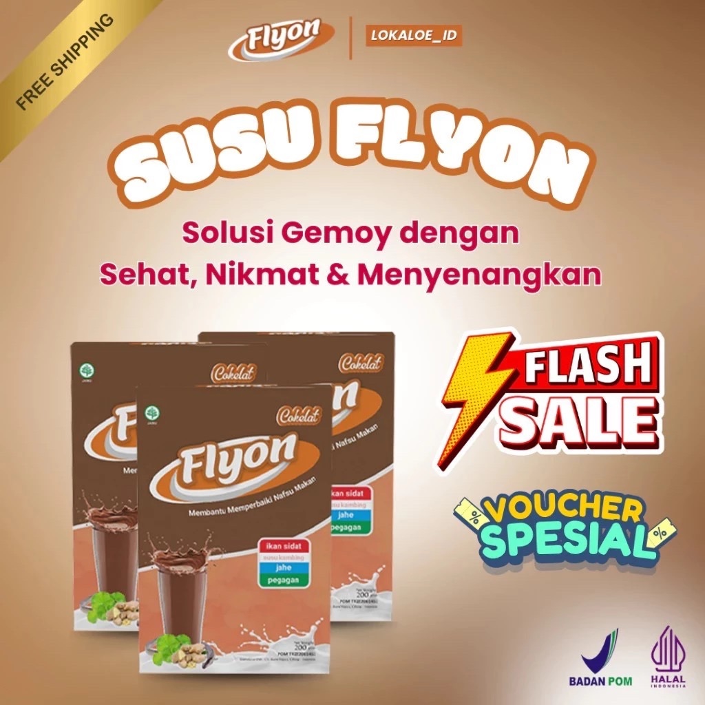 

PROMO DISKON !!!! 3 BOX Susu Flyon Penambah Nafsu Makan Susu Penggemuk Badan Full Nutrisi