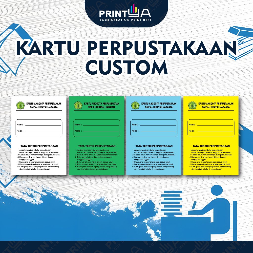 

Kartu Perpustakaan Custom Lipat Dua