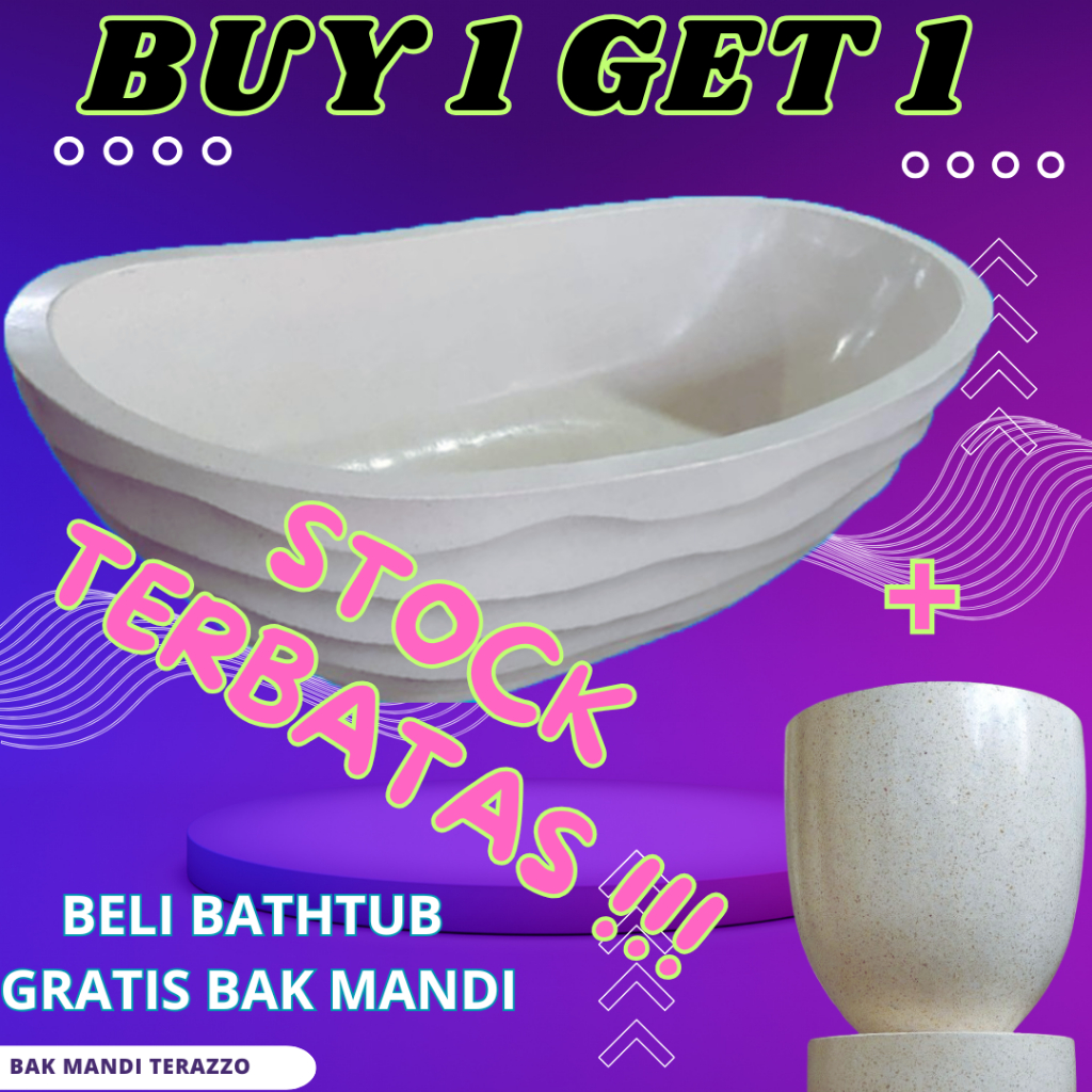 BAKMANDIITERAZZO | BATHTUB STANDING | BATHTUB MARMER | BATHTUB TERASO | BATHTUB | TIPE GELOMBANG