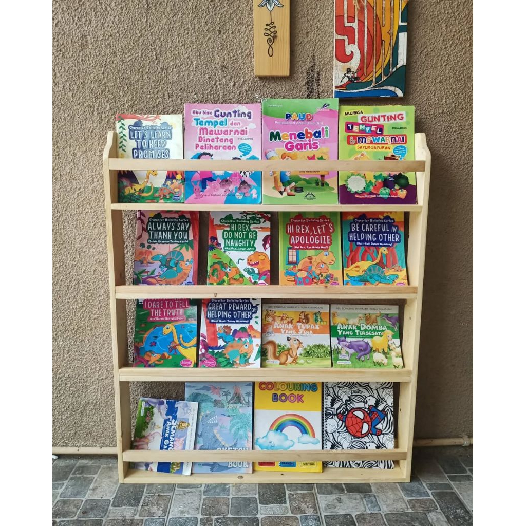 Rak dinding/rak buku/rak serbaguna kayu jati belanda