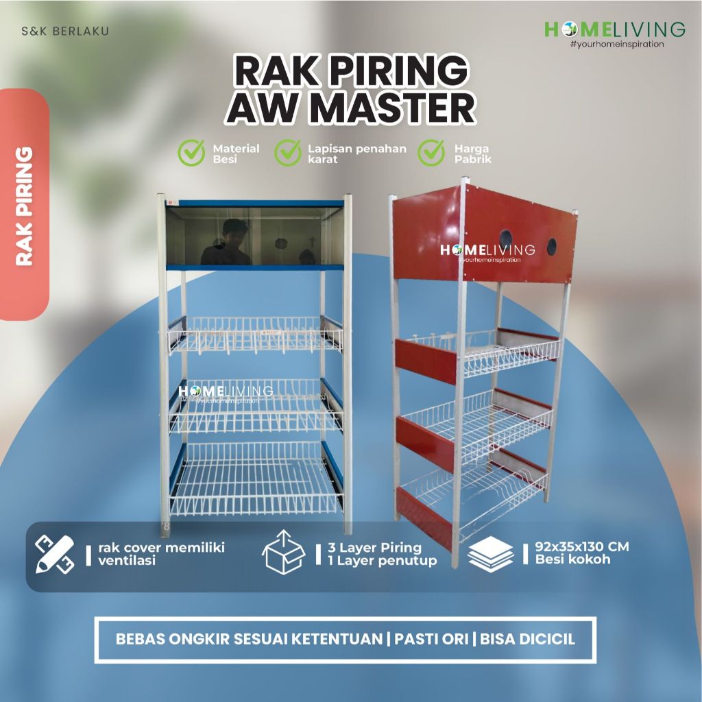 HOMELIVING-RAK PIRING 4 SUSUN AW MASTER - RAK DAPUR - RAK PIRING MURAH