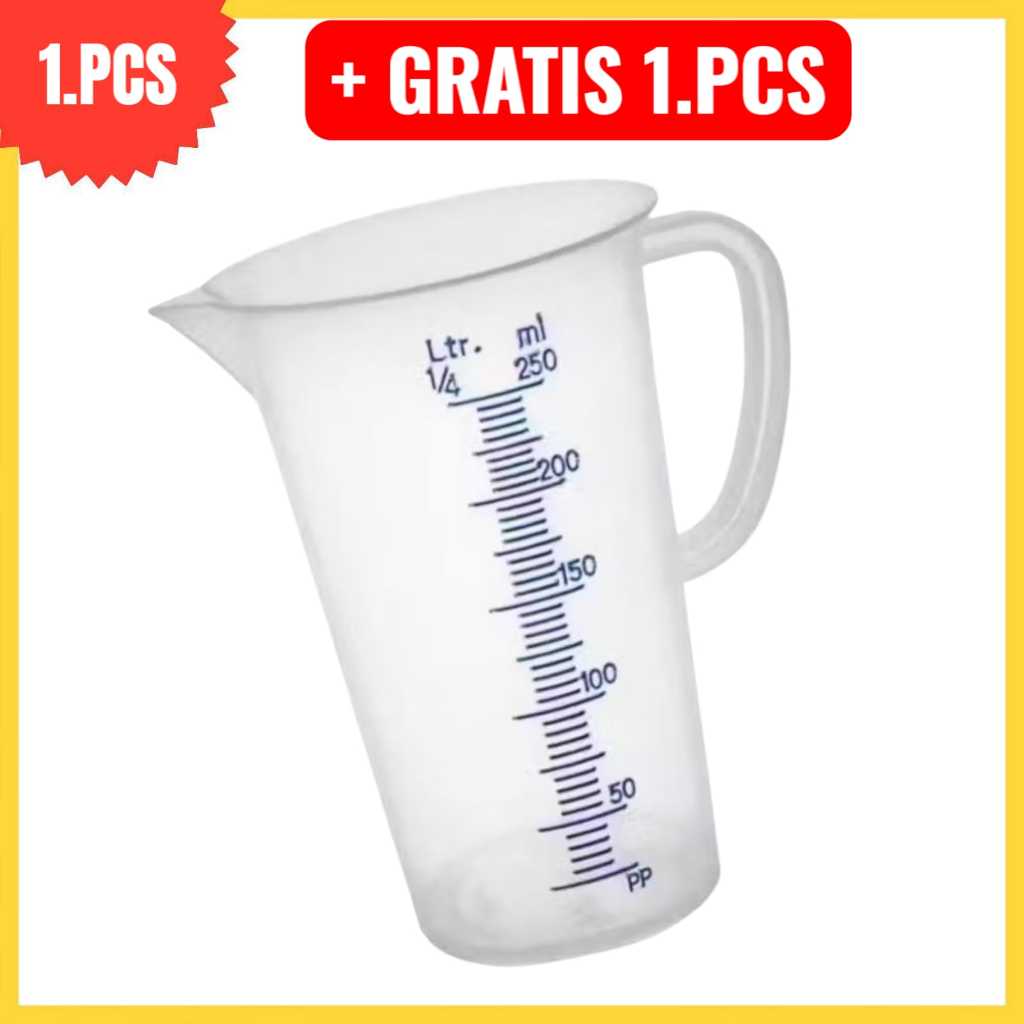 Gelas Ukur 250 ML Green Leaf/Gelas Takar 250 ML Plastik Merk Green Leaf