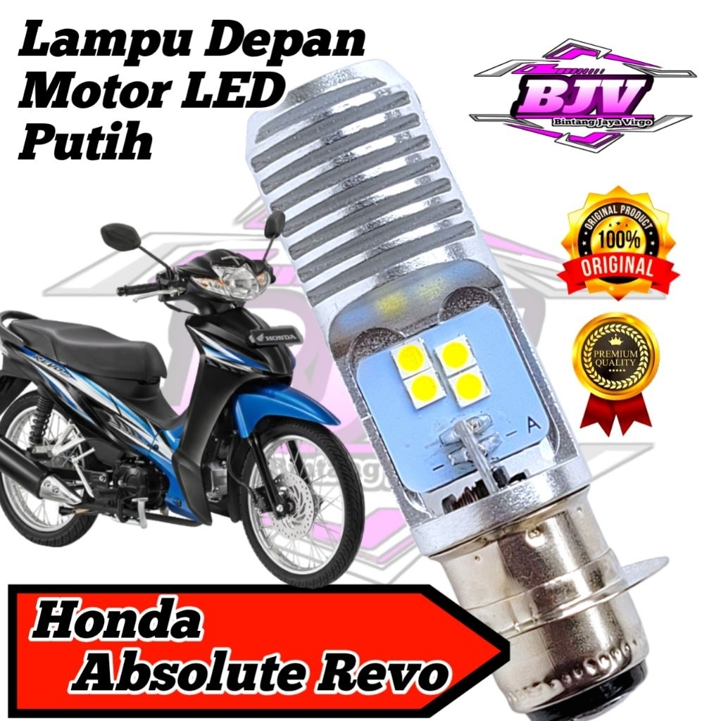 Lampu Depan Motor Honda Revo Absolute LED Putih Ac/Dc 12Volt Pengganti Dop/Bohlam Standart T19