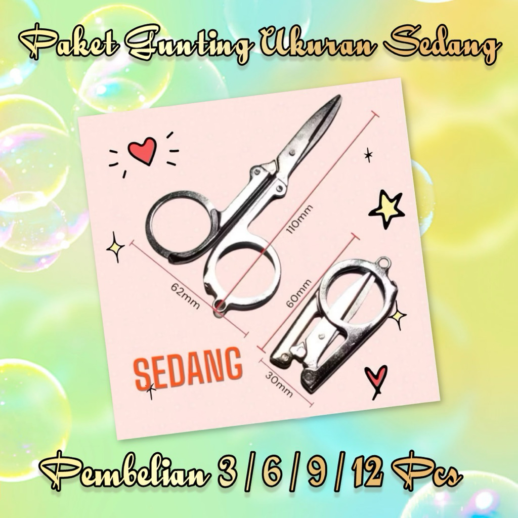 

{Khusus Pembelian Paket}Atk Gunting Lipat / Gantungan Kunci / Gunting Traveling / Kerajinan Tangan