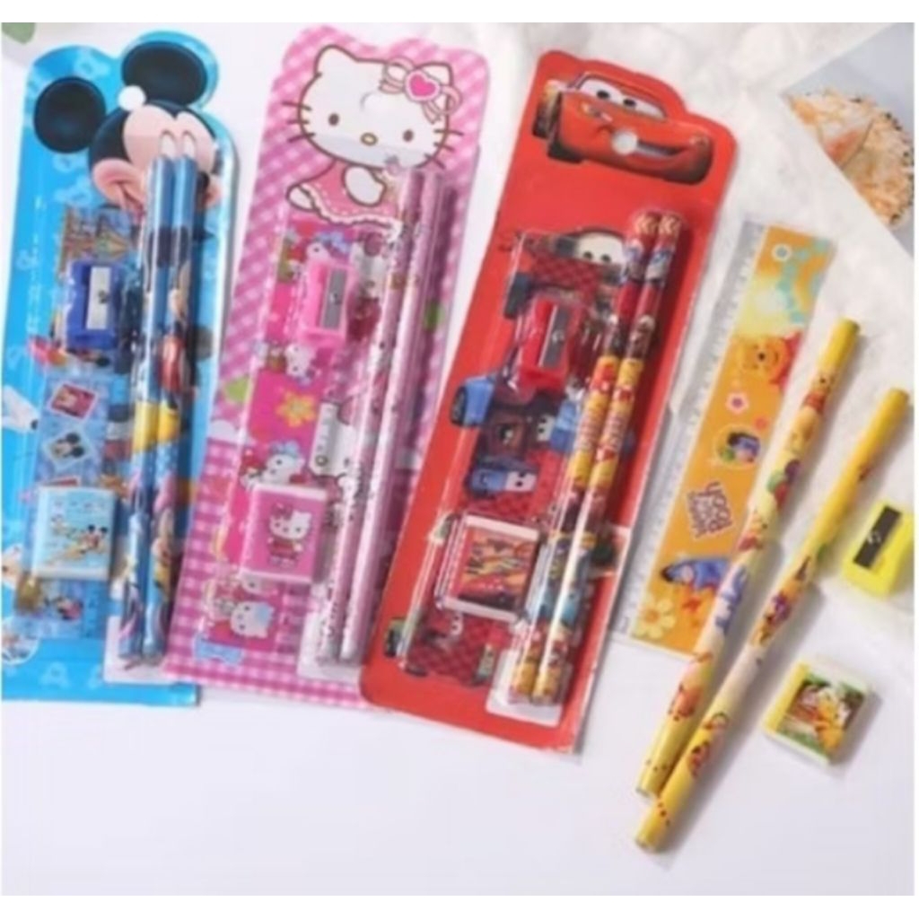 

RABIT.SHOP ALAT TULIS SET 5 IN 1 SEKOLAH ANAK KARAKTER LUCU