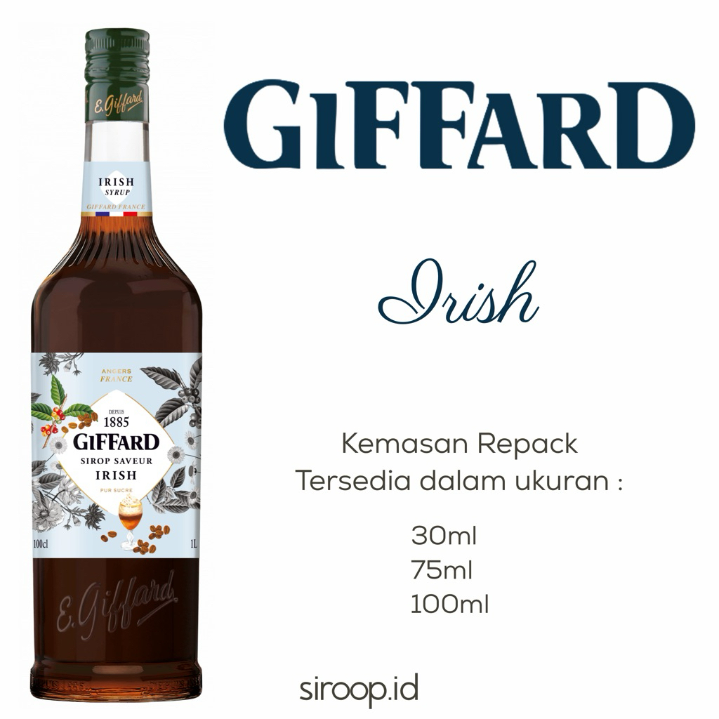 

Giffard Irish Syrup Repack 30ml 75ml 100ml