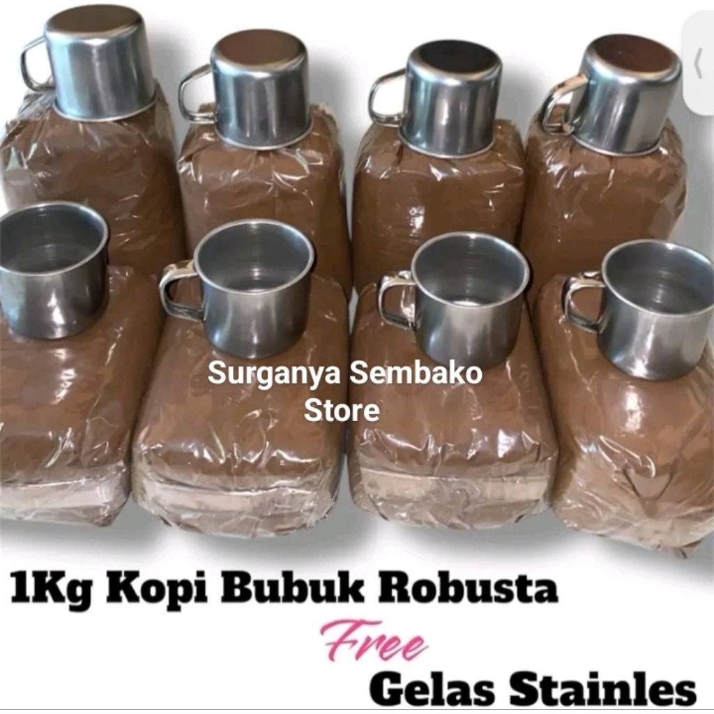 

Kopi Bubuk Robusta 1Kg Gratis Gelas Stainles Kwalitas Terjamin Cocok Buat Penikmat Kopi Sudah Dapat Gelas Sebagus Ini