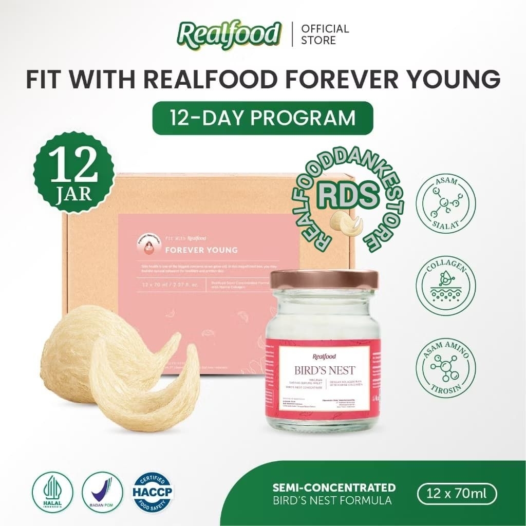 

Realfood Forever Young Kolagen 6 Botol & 12 Botol Diskon Harga ( Minuman Sarang Burung Walet ) RDS