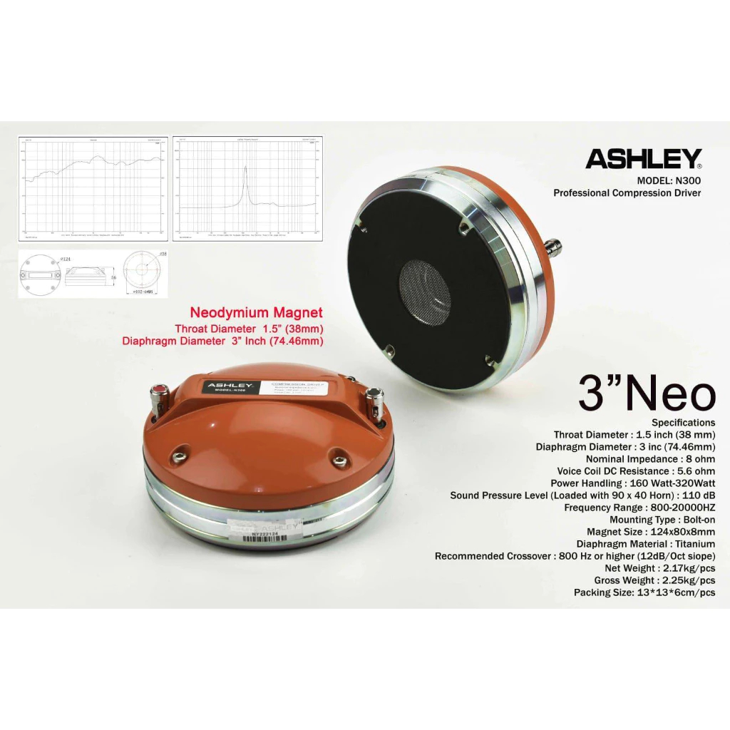 Tweeter Ashley N300 3 Inch Neodymium Driver