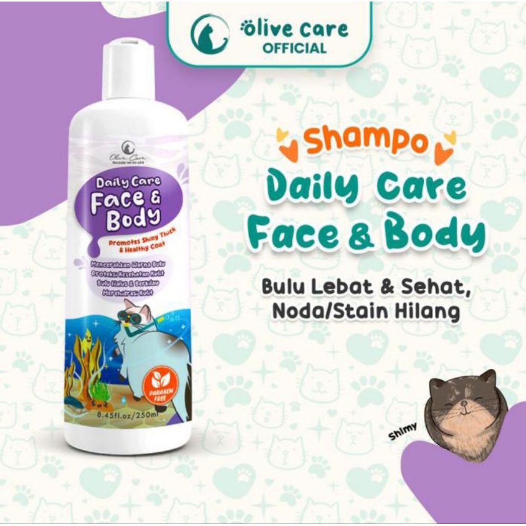 Olive Care Shampo Kucing Daily Care Face & Body