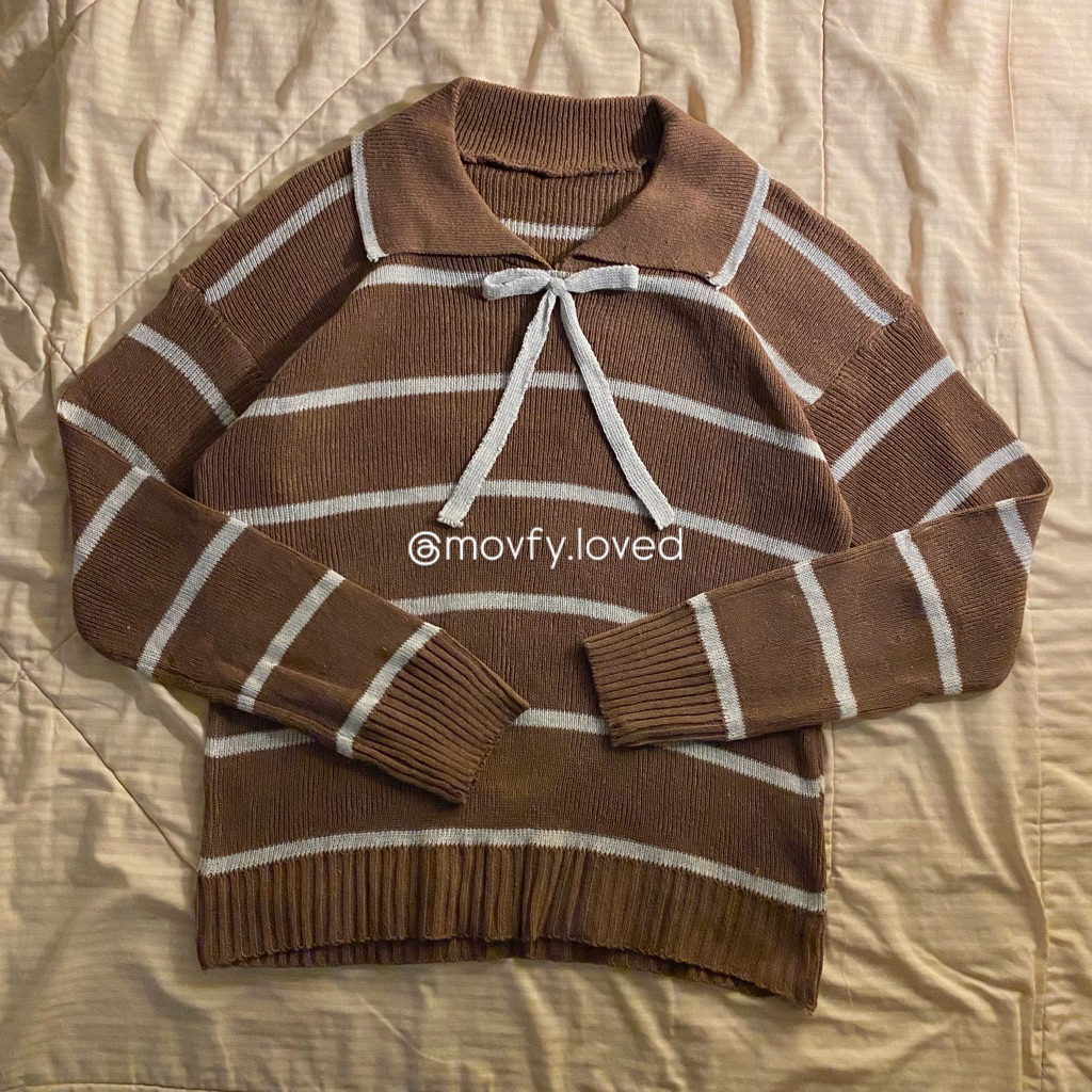 

salur kerah pita coklat movfy