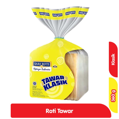 

SARI ROTI Tawar Klasik 360g Lembut Diperkaya Dengan Kalsium