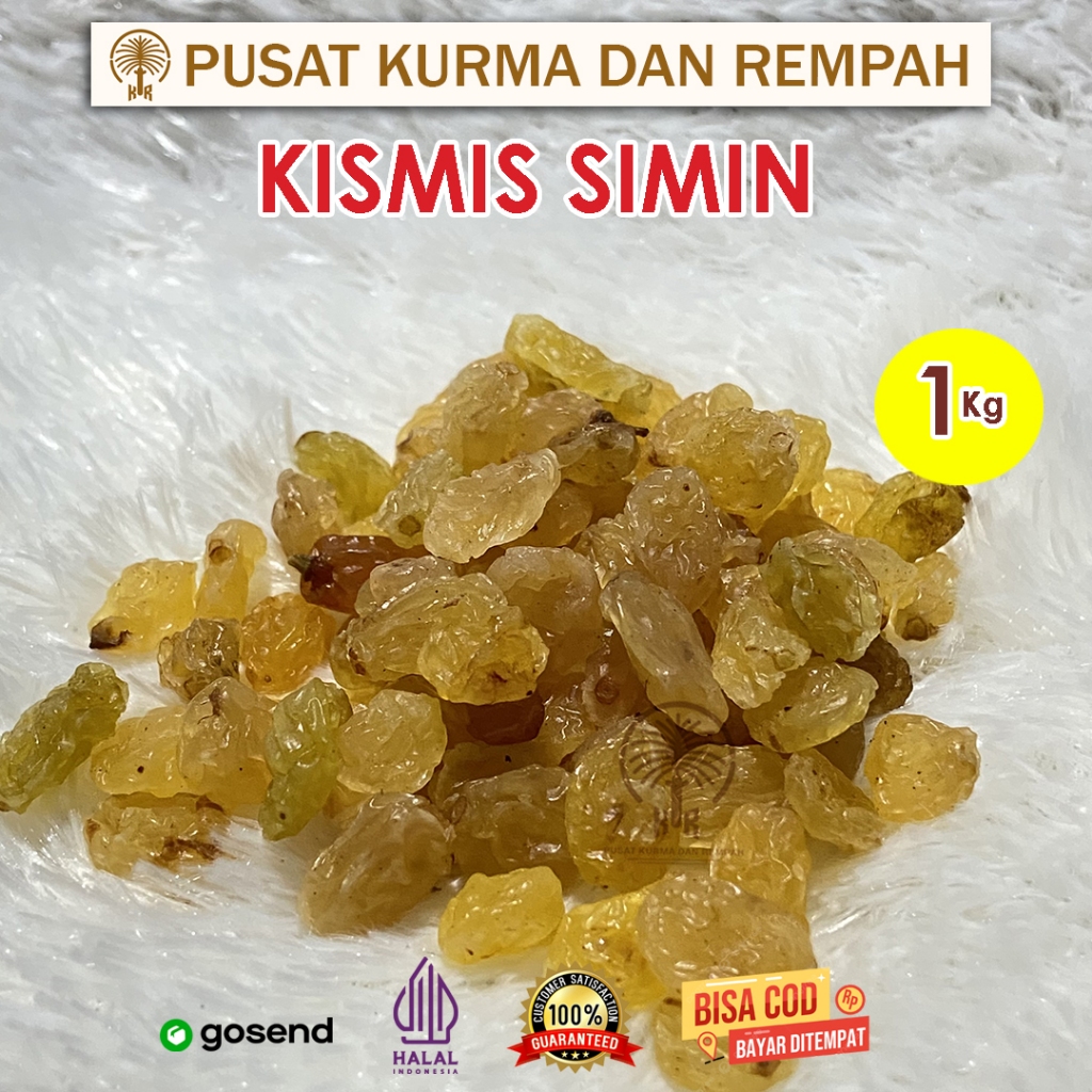 

Kismis Simin Import 1kg / 500gr / 100gr – Kismis Manis Kering, Cocok Untuk Snack & Kue