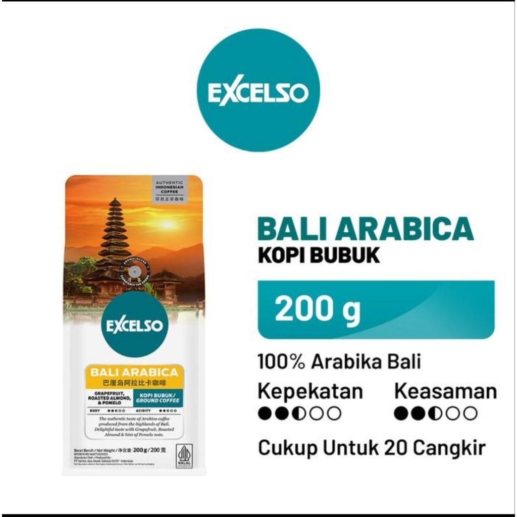 

Kopi Excelso Bali Arabica 200 gr / Bubuk kopi - EXP Des 2025