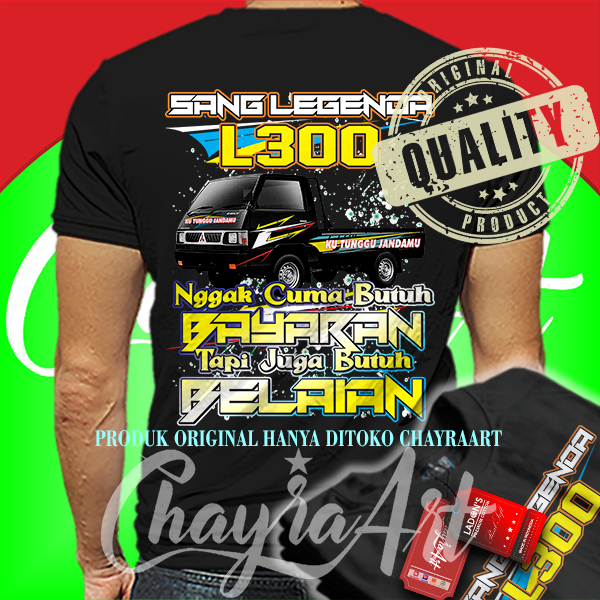 ChayraArt BAJU KAOS L300 PICK UP TERBARU KATUN COMBED 24S LENGAN PENDEK DAN PANJANG