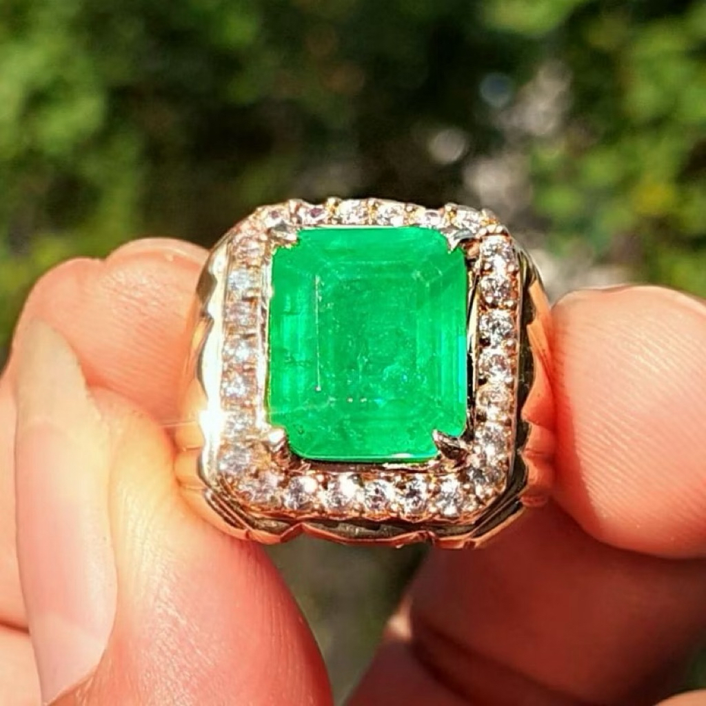 permata cincin zamrud zambia original best quality