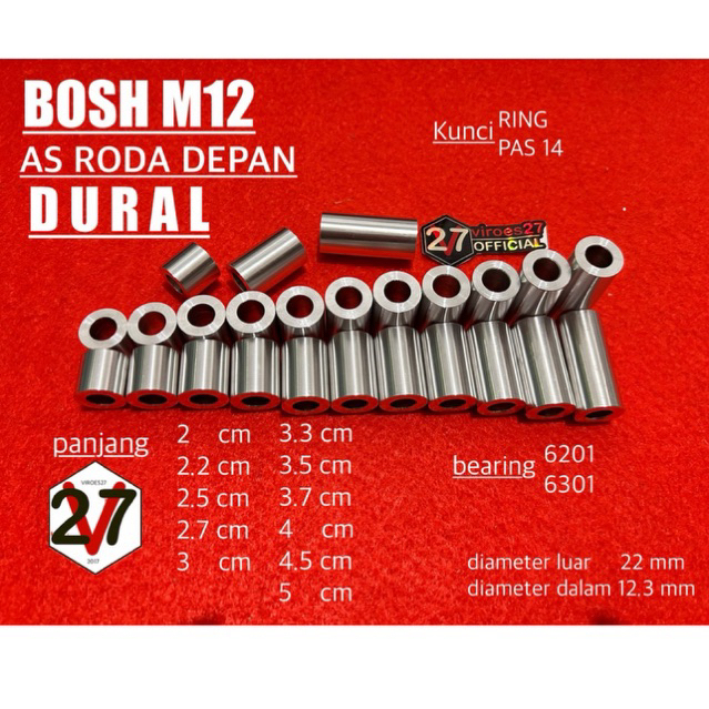 Bosh M12 / AS 12mm AS RODA DEPAN DURAL 2 cm - 5 cm