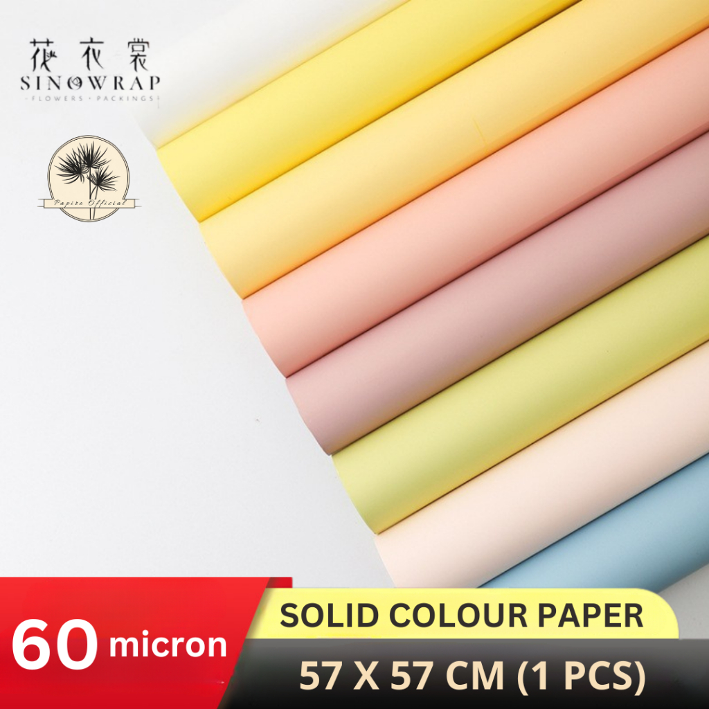 

5 Pcs Sinowrap Papiro Kertas Buket Bunga Cellophane Flower Wrapping Paper Tipe Matte Warna Solid