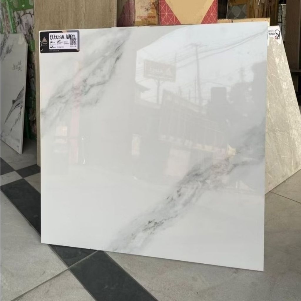 Granit Lantai 60x60 Kw Lokal Arna Elena White Glossy