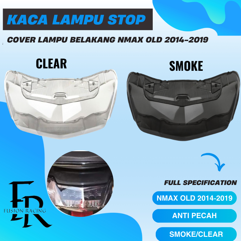 Cover Kaca Stoplamp Smoke Nmax Old 2014 2015 2016 2017 2018 2019 Tutup Lampu Belakang Smoke Nmax Old