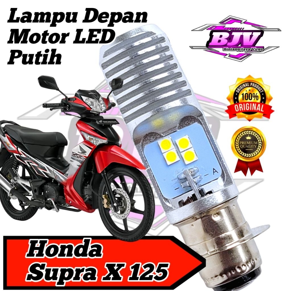 Lampu Depan Motor Honda Supra X 125 LED Putih Ac/Dc 12Volt Pengganti Dop/Bohlam Standart T19